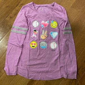 Justice girls long sleeve softball shirt. Size 10